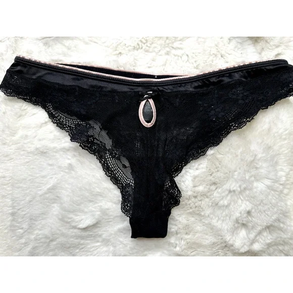 Honey Birdette BONNIE🖤 Black Pink Floral Lace 2 Piece Set 32D & Small Brief